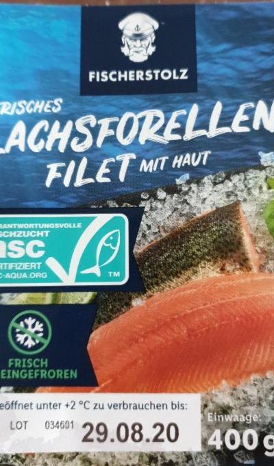 Fotografie - Frisches Lachsforellen Filet mit Haut FischerStolz