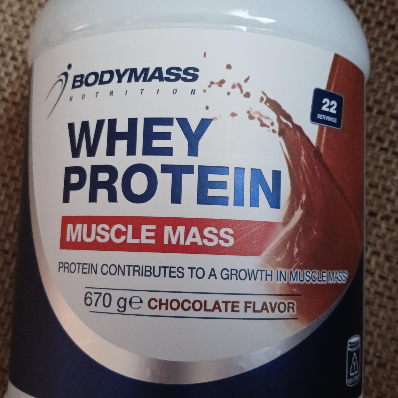 Fotografie - Whey protein Muscle Mass Chocolate flavor BodyMass