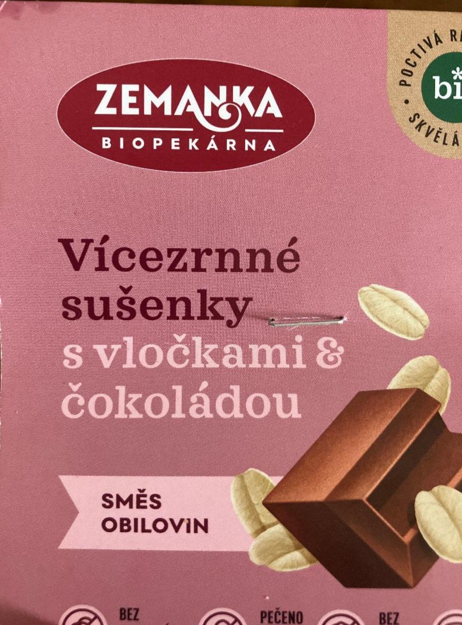 Fotografie - Vícezrnné sušenky s vločkami & čokoládou Biopekárna Zemanka