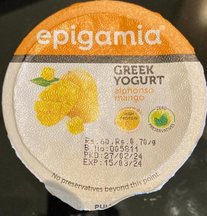 Fotografie - Greek yogurt alphonso mango Epigamia
