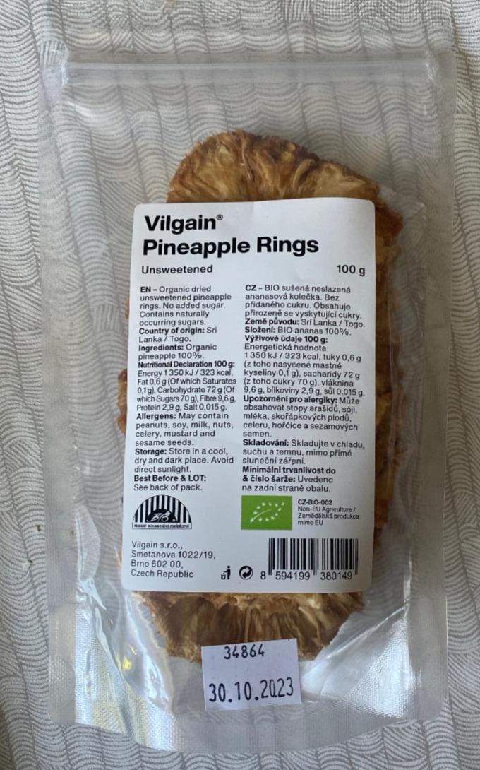 Fotografie - Bio Pineapple Rings Unsweetened Vilgain