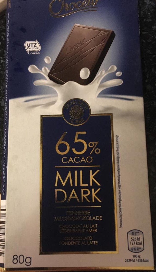 Fotografie - Milk dark schokolade 65% Cacao Choceur