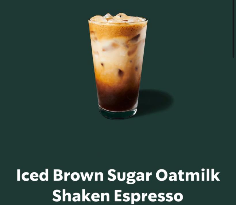 Fotografie - Iced Brown Sugar Oatmilk Shaken Espresso Starbucks