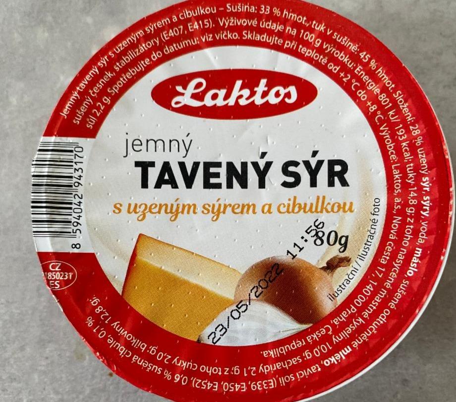 Fotografie - Tavený sýr s uzeným sýrem a cibulkou Laktos