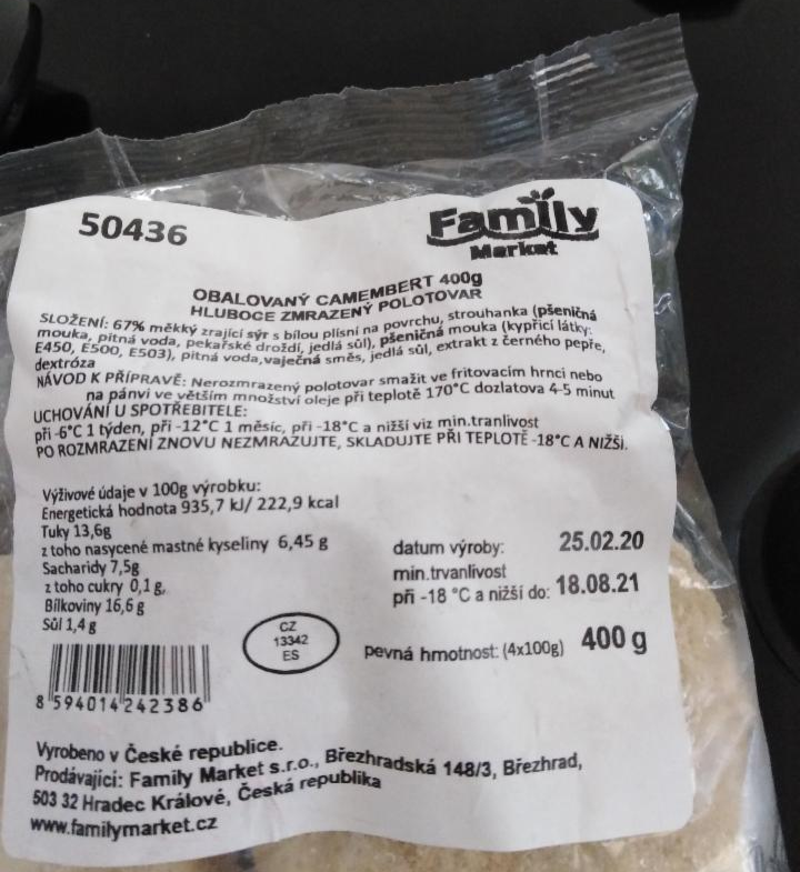 Fotografie - Camembert obalovaný Family Market
