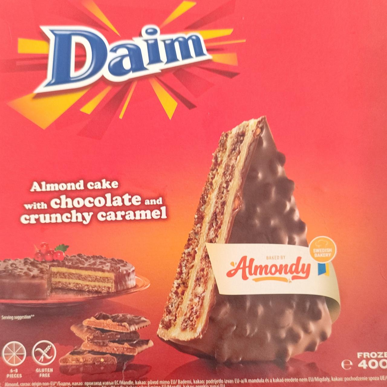 Fotografie - Almond cake with chocolate and crunchy caramel Daim
