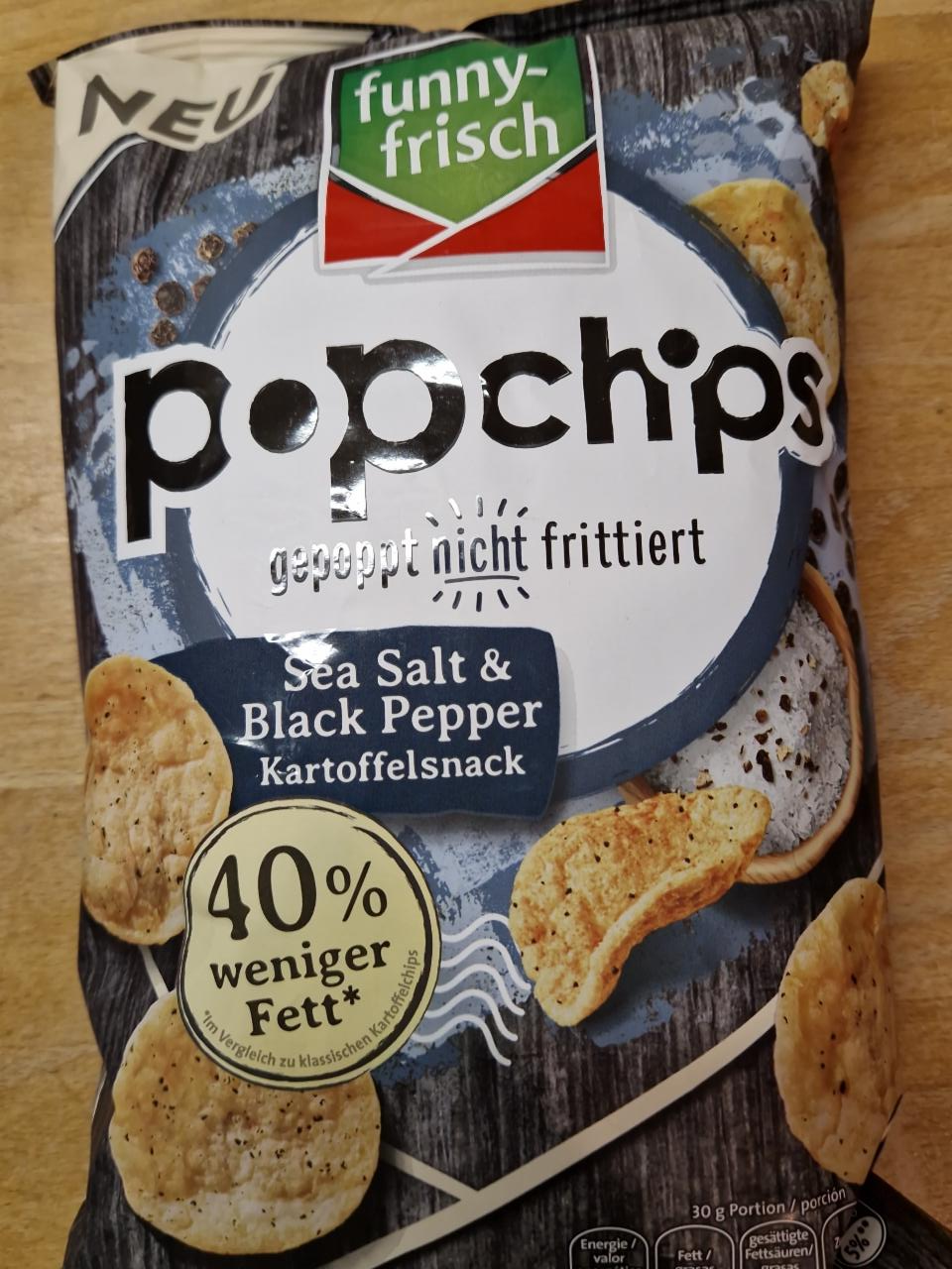 Fotografie - Popchips Sea Salt & Black Pepper funny-frisch