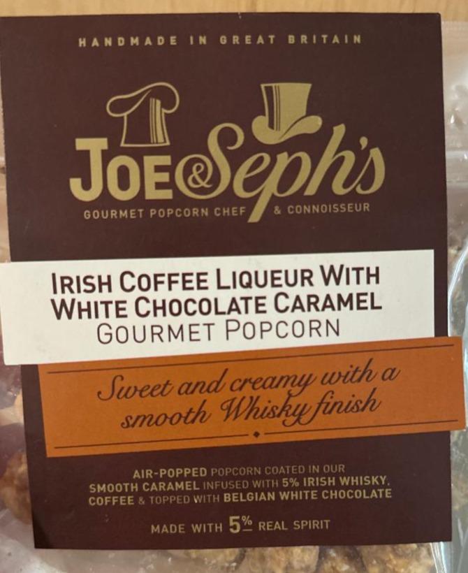 Fotografie - Irish coffee liqueur with chocolate caramel gourmet popcorn Joe & Sephs