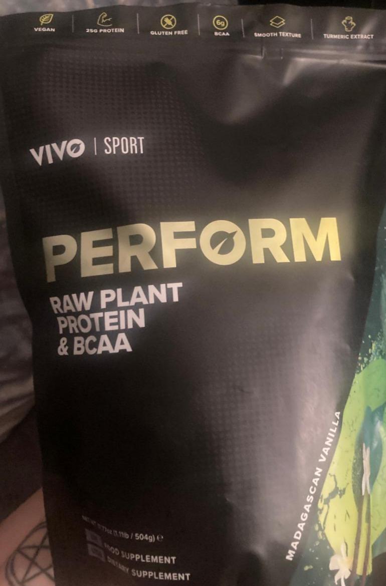 Fotografie - Perform raw plant protein & BCAA madagascan vanilla Vivo Sport