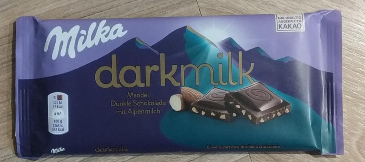 Fotografie - Darkmilk Mandel Dunkle Schokolade mit Alpenmilch Milka