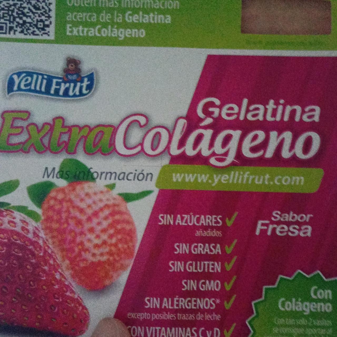 Fotografie - Gelatina extra colágeno sabor fresa Yelli Frut