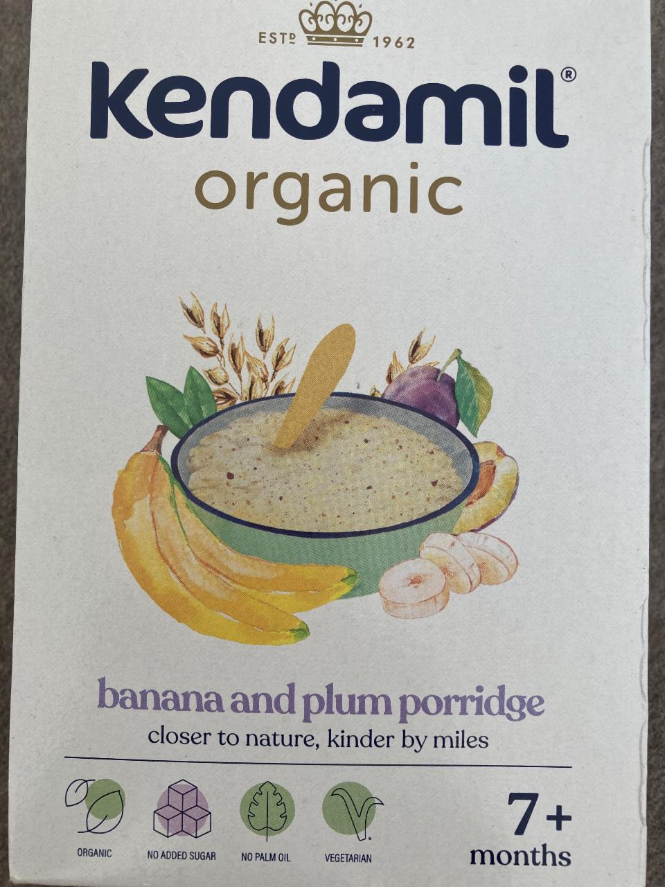 Fotografie - Organic banana and plum porridge Kendamil