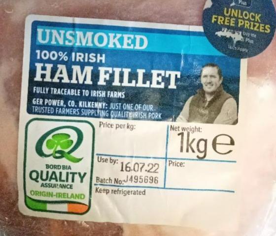 Fotografie - Unsmoked 100% irish ham fillet