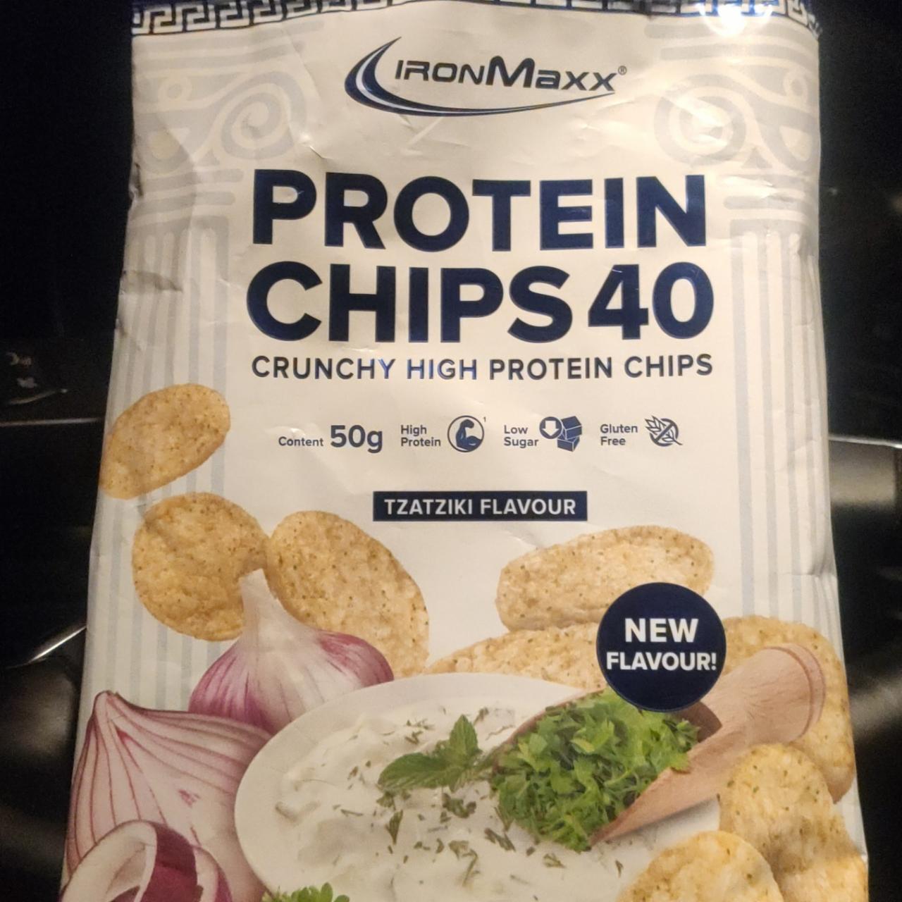 Fotografie - Protein Chips 40 Tzatziki flavour IronMaxx