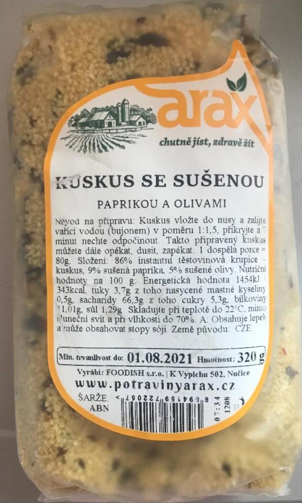 Fotografie - Kuskus se sušenou paprikou a olivami Arax