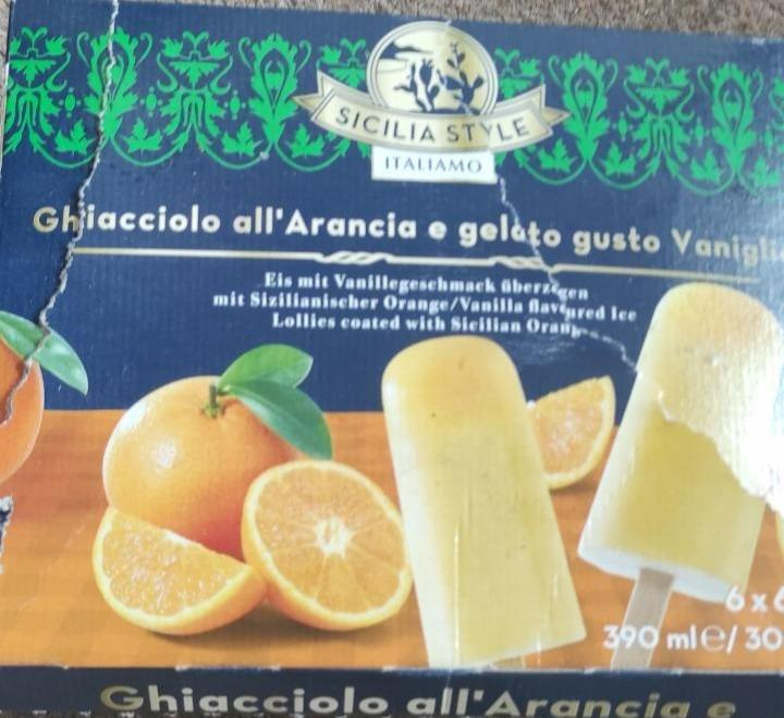 Fotografie - Ghiacciolo all’Arancia e gelato gusto Vaniglia