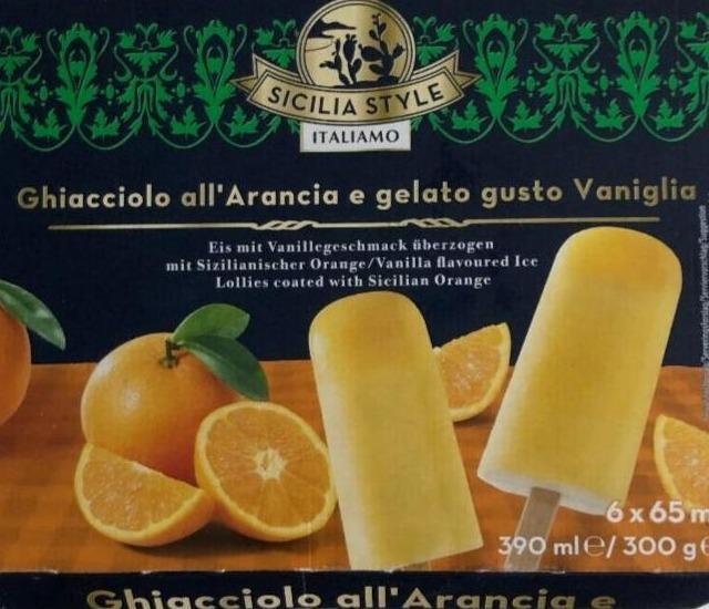 Fotografie - Ghiacciolo all’Arancia e gelato gusto Vaniglia