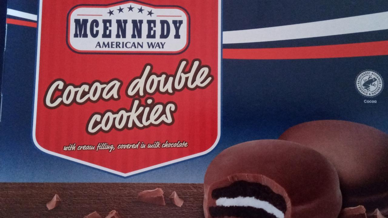 Fotografie - Cocoa double cookies with cream filling, covered in milk chocolate McEnnedy American Way