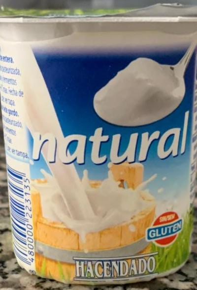 Fotografie - Yogur natural de leche entera Hacendado