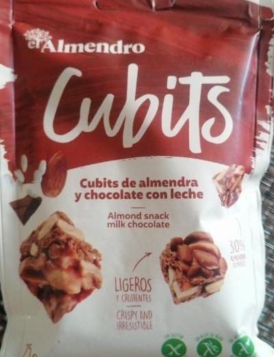 Fotografie - Cubits Almond Snack Milk Chocolate Almendro