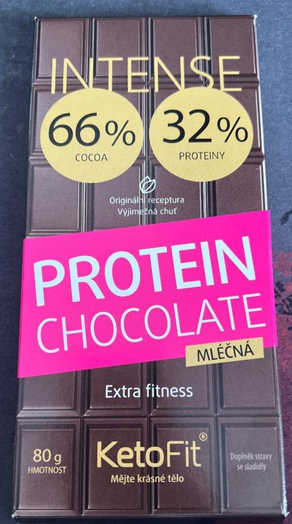 Fotografie - Intense Protein Chocolate mléčná 66% cocoa KetoFit