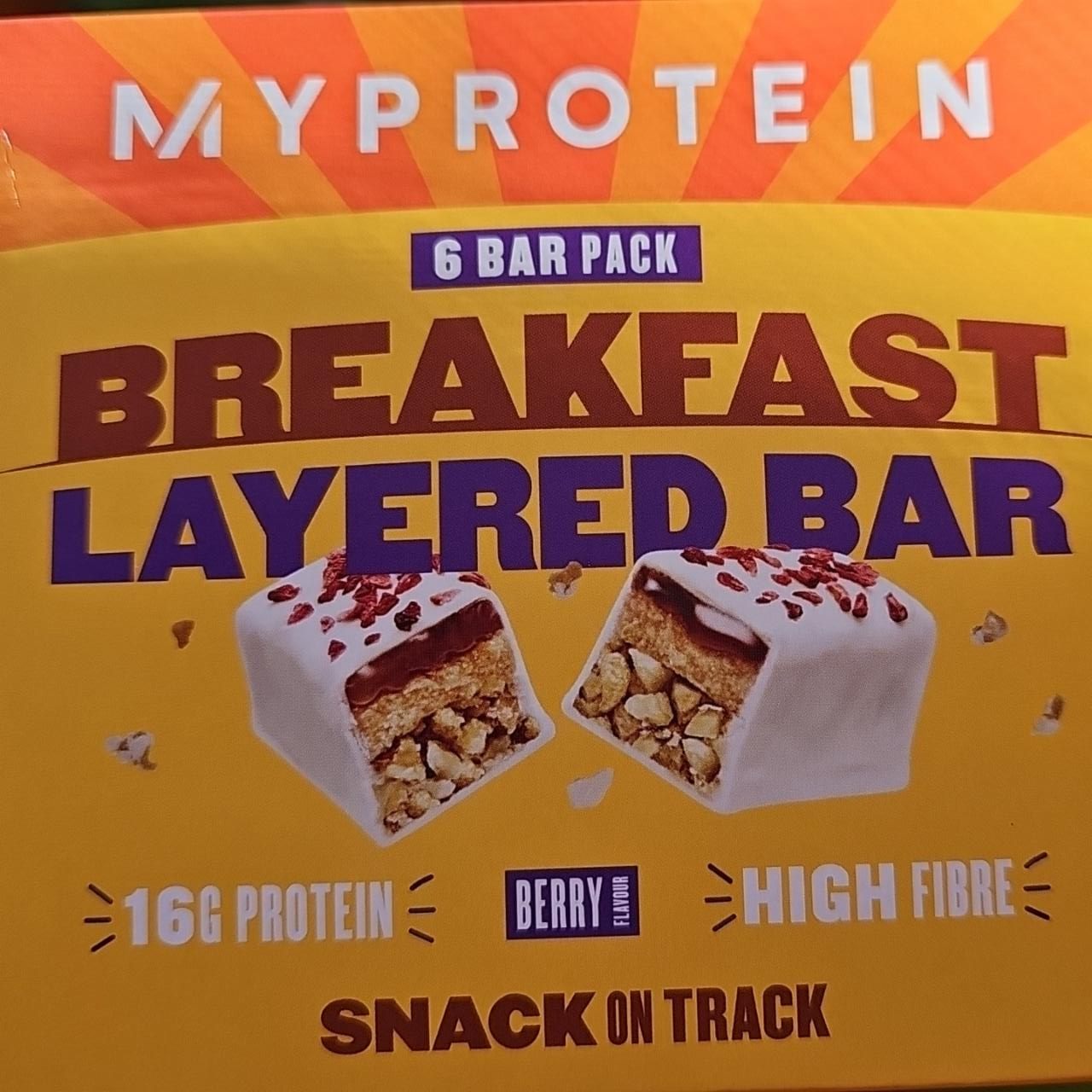 Fotografie - Breakfast Layered Bar Berry flavour Myprotein