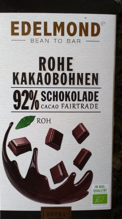 Fotografie - BIO Rohe 92% Schokolade Edelmond