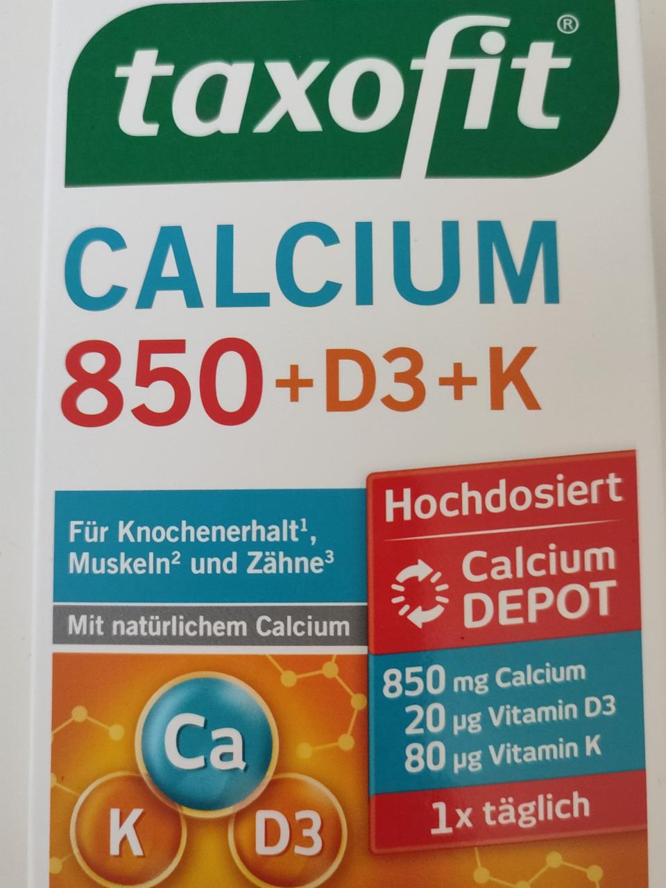 Fotografie - Calcium 850 + D3 + K Taxofit