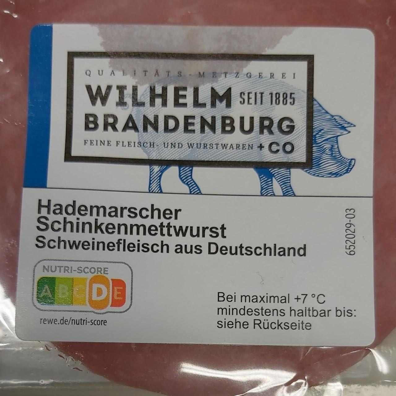 Fotografie - Hademarscher Schinkenmettwurst Schweinefleisch aus Deutschland Wilhelm Brandenburg