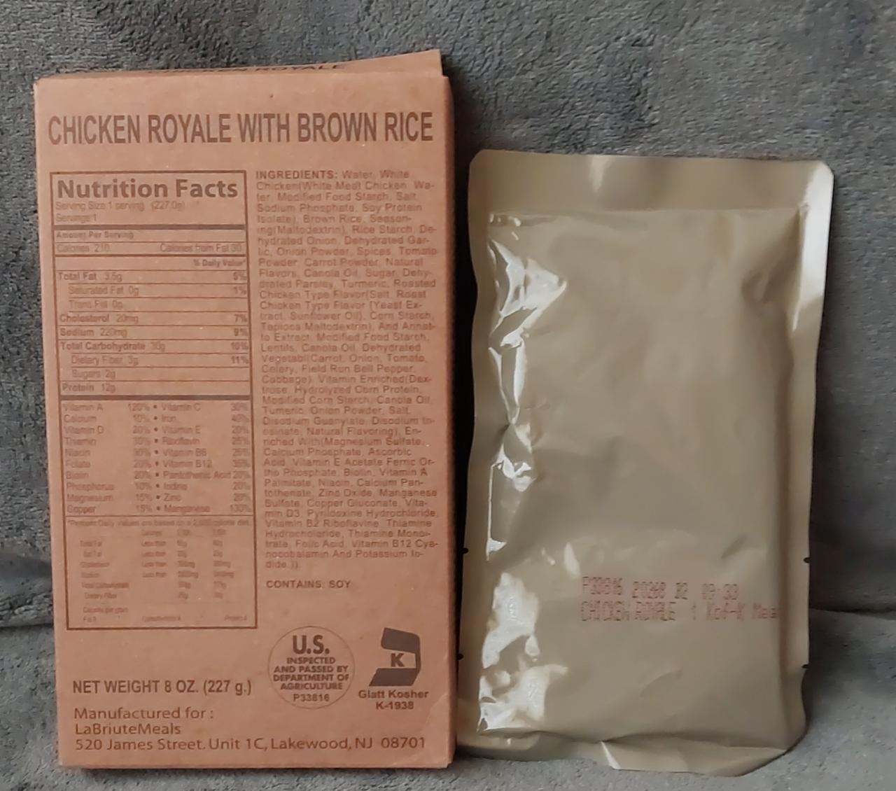 Fotografie - Chicken royale with brown rice MRE kosher