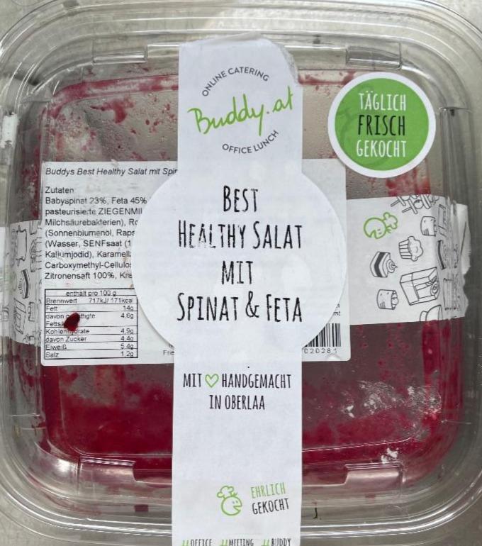 Fotografie - Best Healthy Salat mit Spinat & Feta Buddy