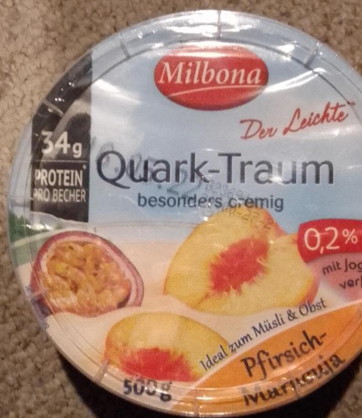 Fotografie - Quark Traum 0,2% Fett Pfirsich-Maracuja Milbona