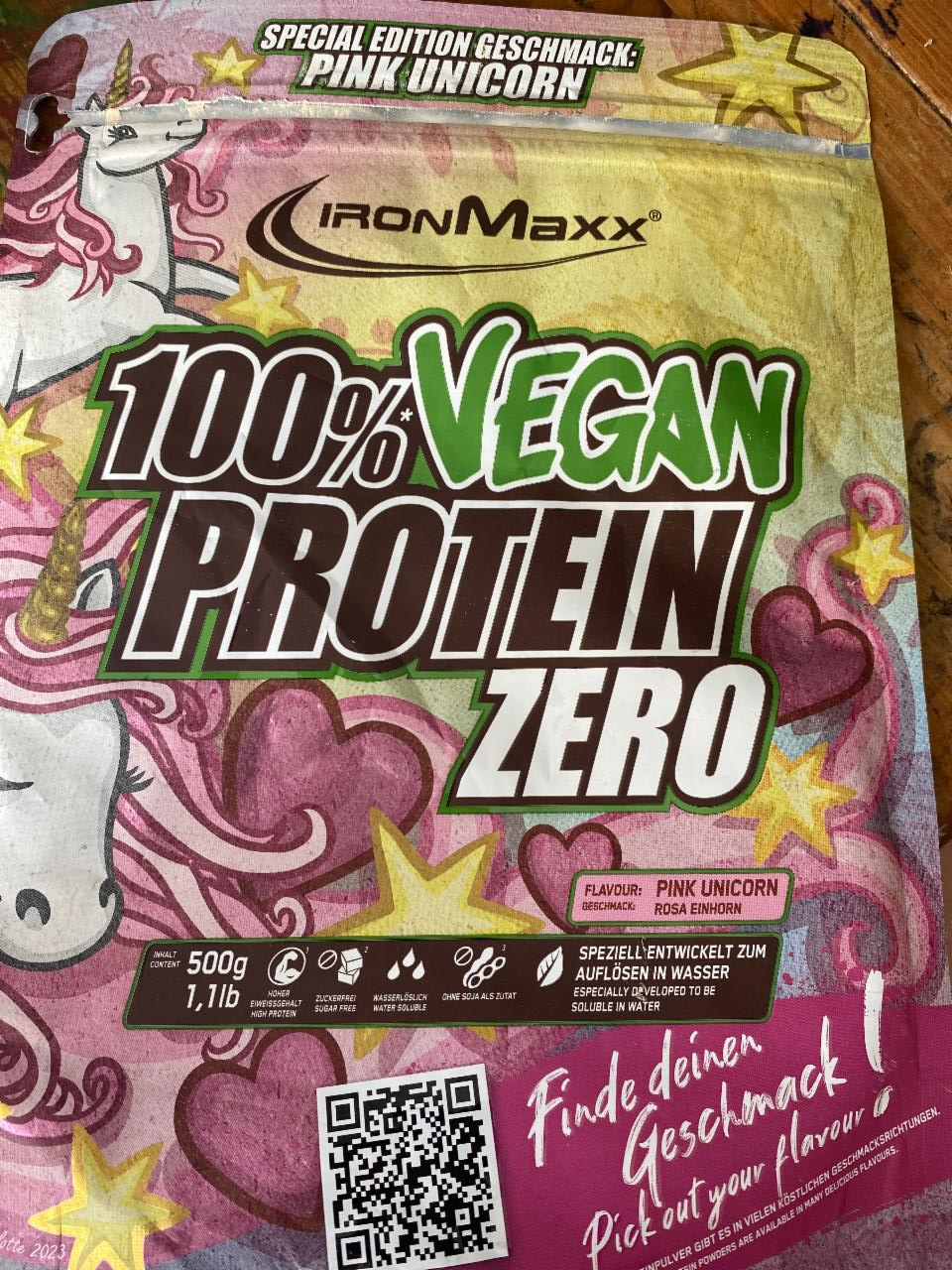 Fotografie - 100% Vegan protein zero pink unicorn IronMaxx