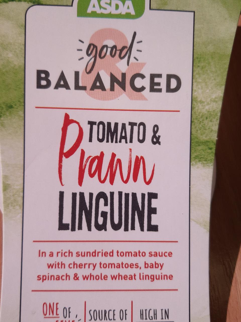 Fotografie - Good & Balanced Tomato & Prawn Linguine Asda