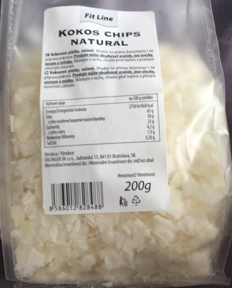 Fotografie - Kokos chips natural Fit Line