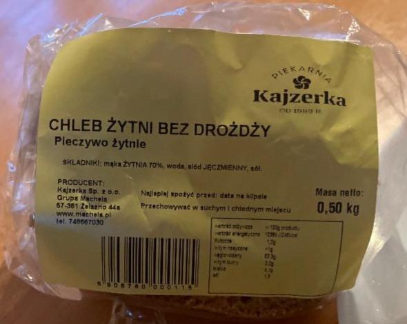 Fotografie - Chleb żytni bez drożdży Piekarnia Kajzerka