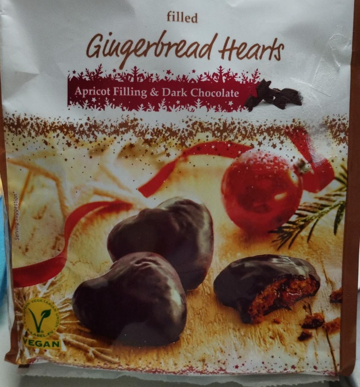 Fotografie - Filled Gingerbread Hearts apricot filling & dark chocolate Favorina