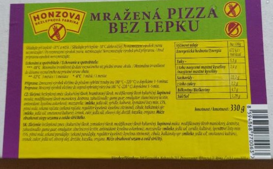 Fotografie - Mražená pizza bez lepku SPINACI Honzova bezlepková fabrika