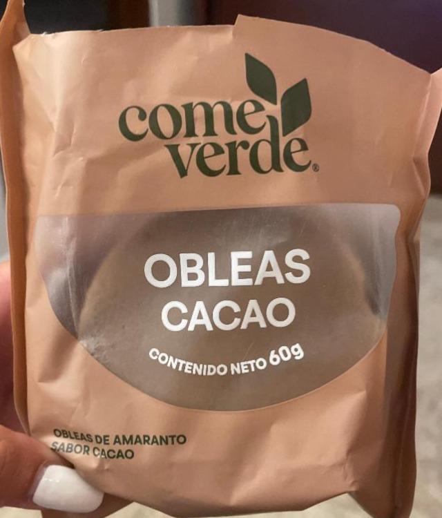 Fotografie - Obleas Cacao Come Verde