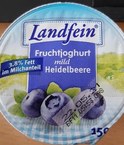 Fotografie - FruchtJoghurt mild 3,8% Heidelbeere Landfein