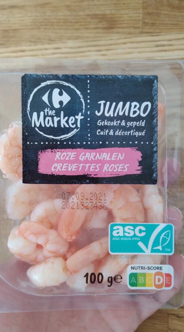 Fotografie - růžové krevety jumbo Carrefour