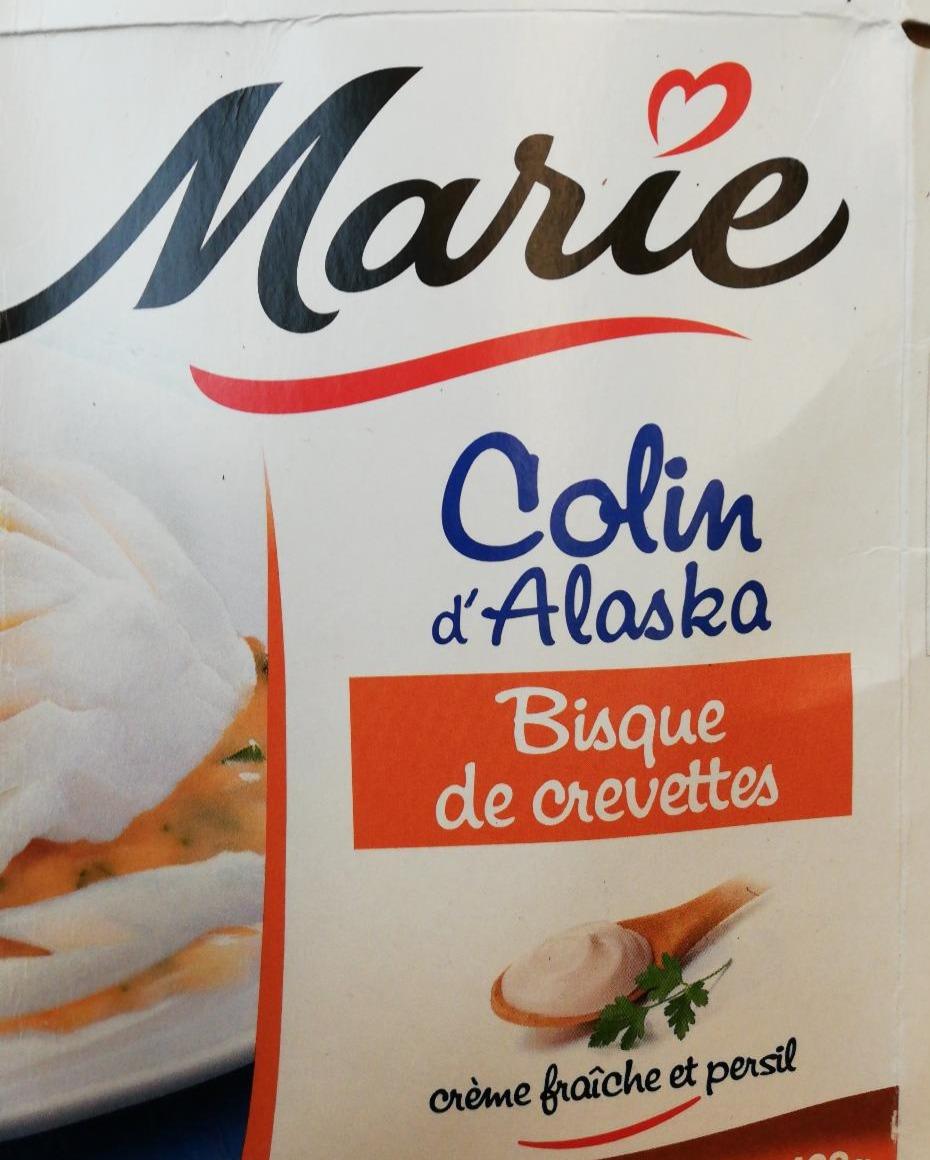 Fotografie - Colin d'alaska Bisque de crevettes Crème fraîche et persil Marie