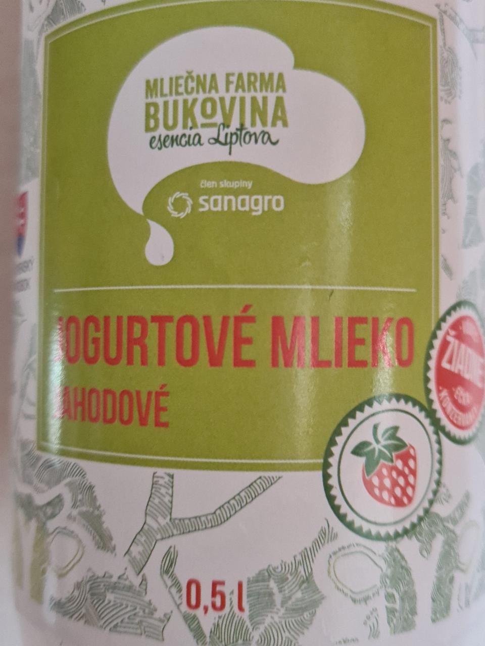 Fotografie - Jogurtové mlieko jahodové Mliečna farma Bukovina