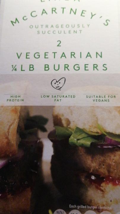 Fotografie - 2 Vegetarian ¼ Lb Burgers Linda McCartney's