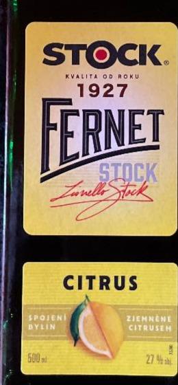 Fotografie - Fernet Citrus 27% Stock