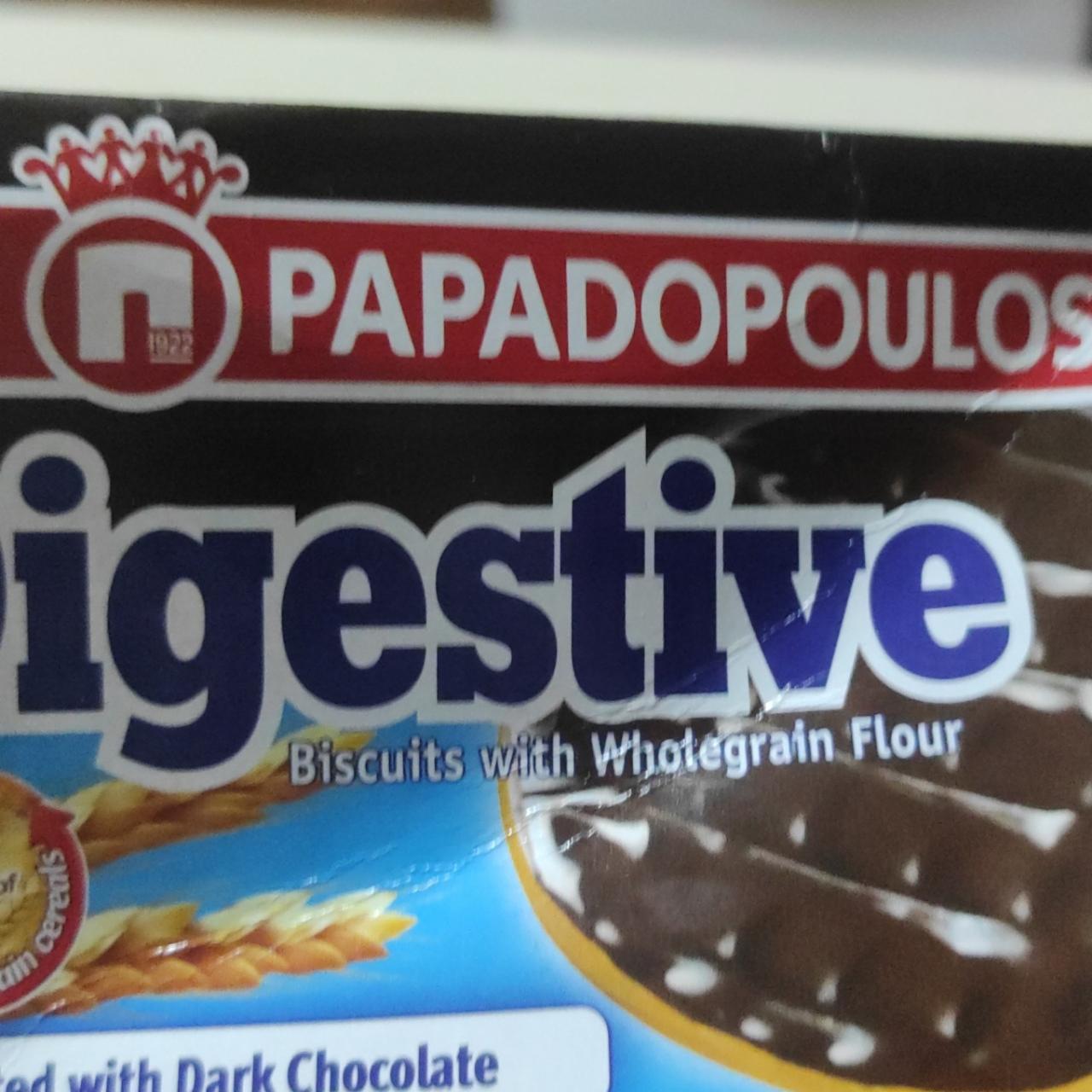 Fotografie - Digestive Biscuits with Wholegrain Flour Coated with Dark Chocolate Papadopoulos