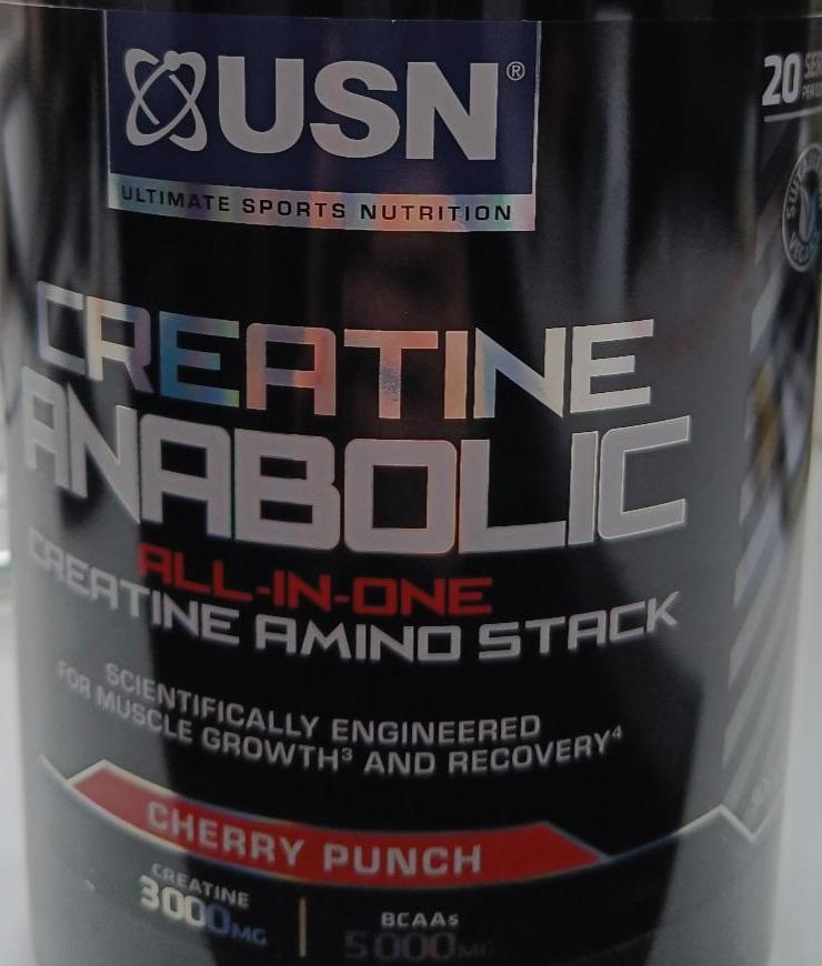 Fotografie - Creatine anabolic all-in-one Cherry Punch USN