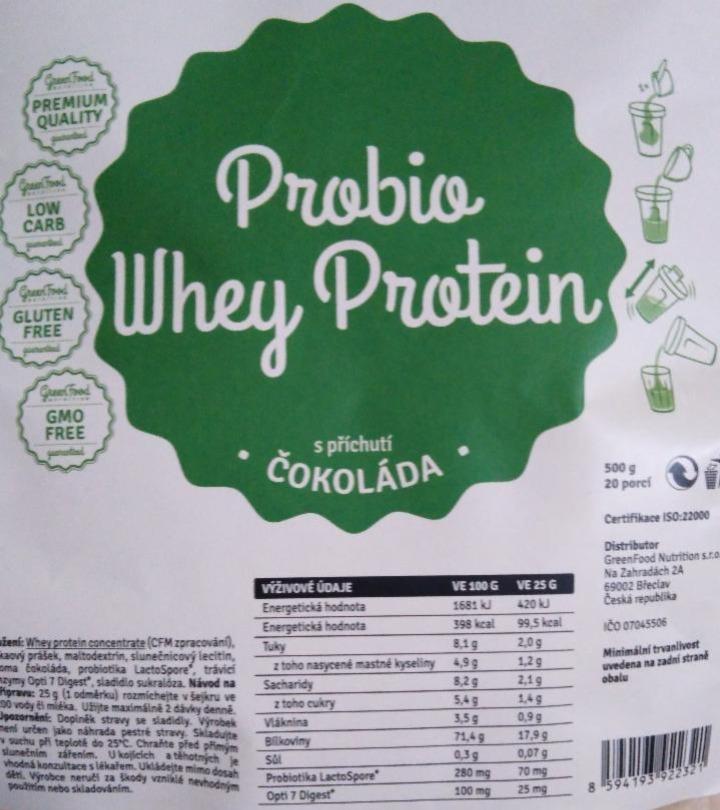 Fotografie - Probio Whey Protein čokoláda - Greenfood