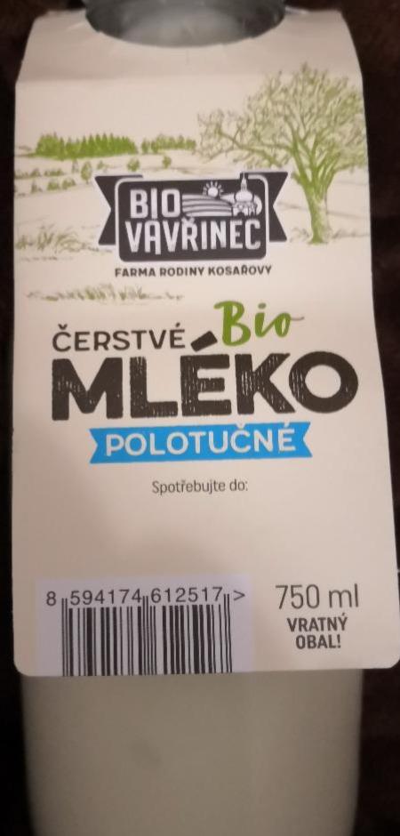 Fotografie - Bio Čerstvé mléko polotučné 1.5% Bio Vavřinec