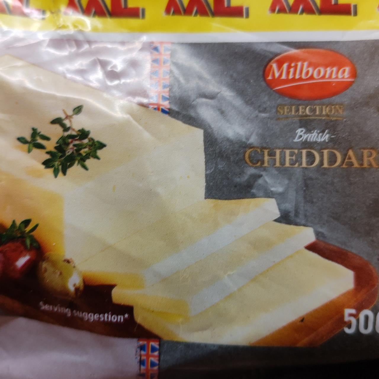 British Cheddar Selection Milbona a kalorie, nutriční kJ hodnoty 